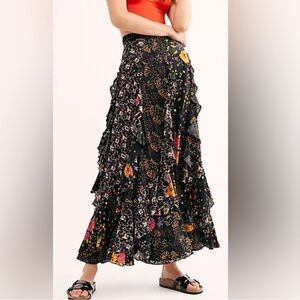 Free People Multicolor Floral Maxi Skirt